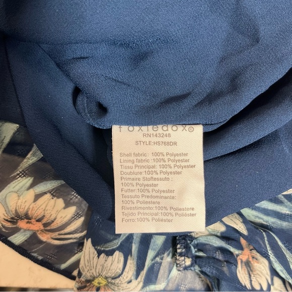 Foxiedox Blue Floral Ruffle Chelsea Sleeveless Mini Dress , size M - Picture 10 of 14